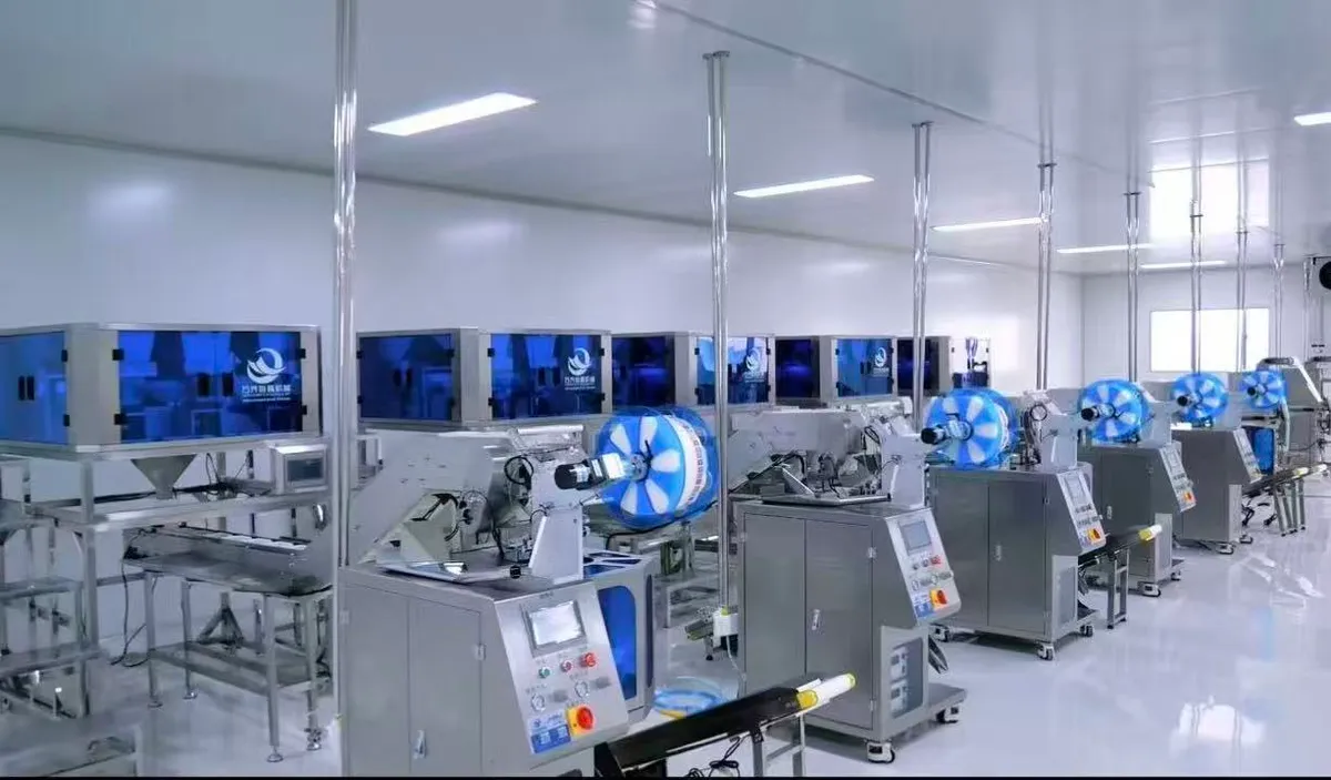 Herbal tea and spice packaging workshop at Zhouhetang — OEM private label packaging production line